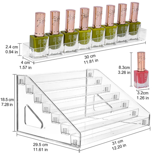 7-Tier Clear Acrylic Organizer for Nail Polish, Essential Oils & Small Bottles - Image 2