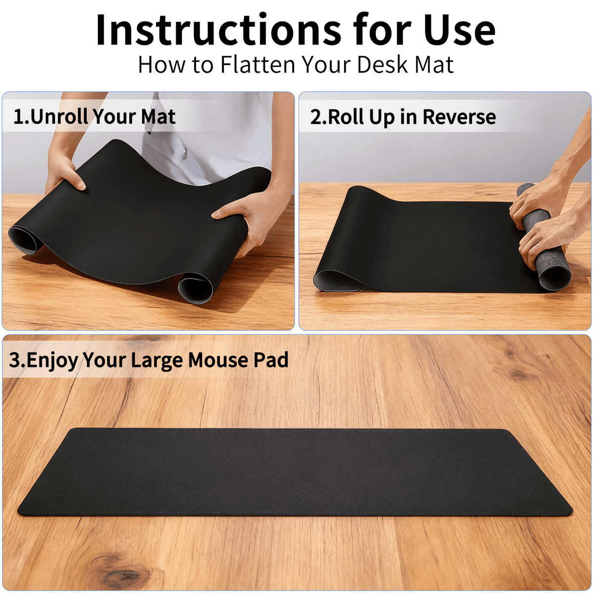 Pad, 32x16" Non-Slip Waterproof Mat, Large Office Mouse Pad, Full Coverage &nbsp;Blotter&nbsp;Mat with Strap, Writing... - Image 5