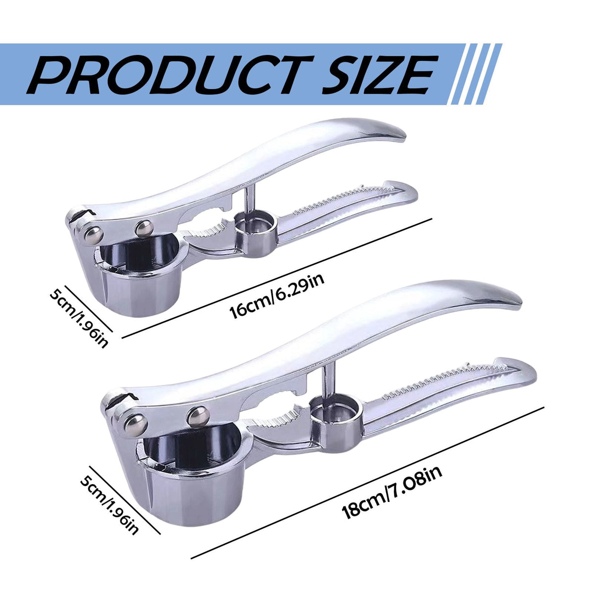 5-in-1 Stainless Steel Garlic Press, Heavy Duty Mincer and Crusher with Nut/Cherry Pitter, Ergonomic Rocking tool for... - Image 3