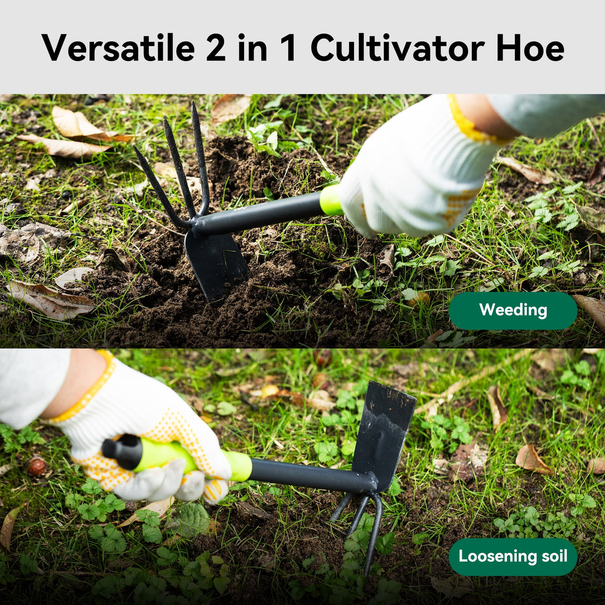 Set 3 Piece Heavy Duty Gardening Hand Kit with Hand Trowel,Hoe and Rake, Delicate Gift for Planting and Maintaining G... - Image 3