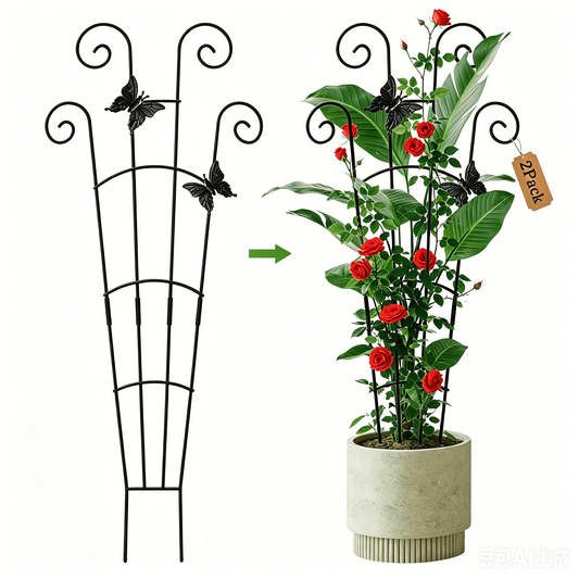 2 Pack 30 Inch Taller Plant Trellis for Potted Climbing Plants Indoor,Expandable Metal Garden Trellis for Climbing Pl...