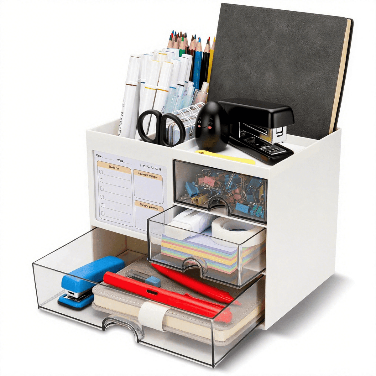 with 3 Drawers, Pencil Pen Holder for ,Office Storage, 8.185.626.1 in - Image 2