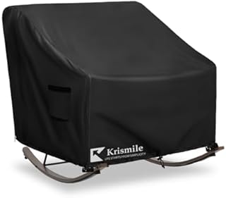 Outdoor Rocking Chair Cover, Heavy Duty Waterproof Papasan Chair Cover with Split Zipper, Easy to use, Black