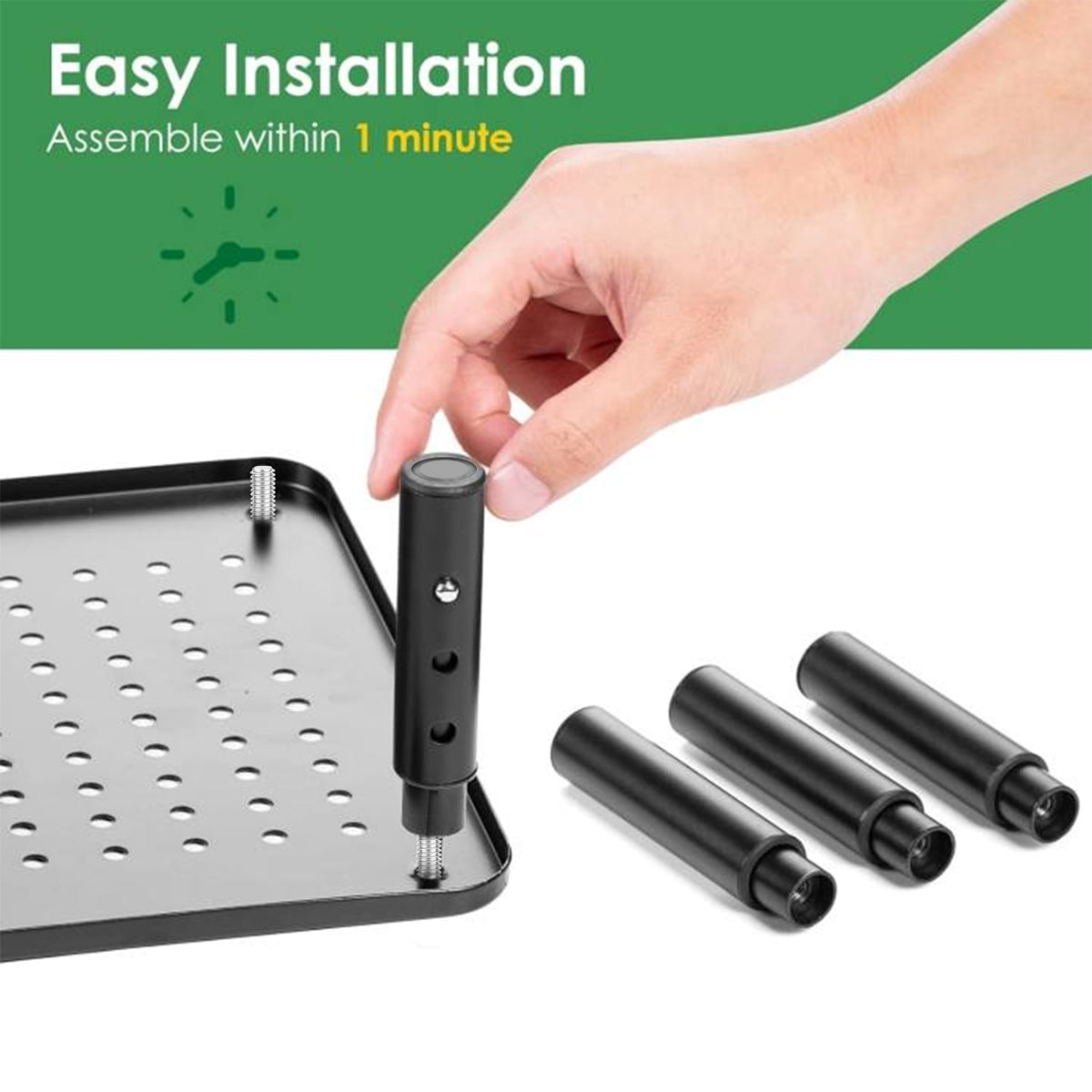 2 Pack Monitor Stand, Desk Monitor Riser 3 Height Adjustable, Laptop Riser with Airflow Vents, Desktop Stand for Comp... - Image 5