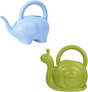 TOYANDONA 2Pcs Animal Watering Can - Small Water Can Plant Watering Pot for Indoor Outdoor Garden Plants, Adorable Elephant Snail Design