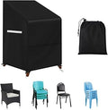 Stacking Outdoor Chair Cover Waterproof, Outdoor Patio Furniture Covers Stacked Chairs 420D, Lawn Furniture Stacking Seat Cover Outdoor Stack Chairs for 4-6 Stackable Dining Chairs, 33"L x 27"D x 48"H