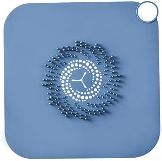 Silicone Hair Catcher Drain Cover Reusable Bathroom Shower Drain Filter Screen Blue..