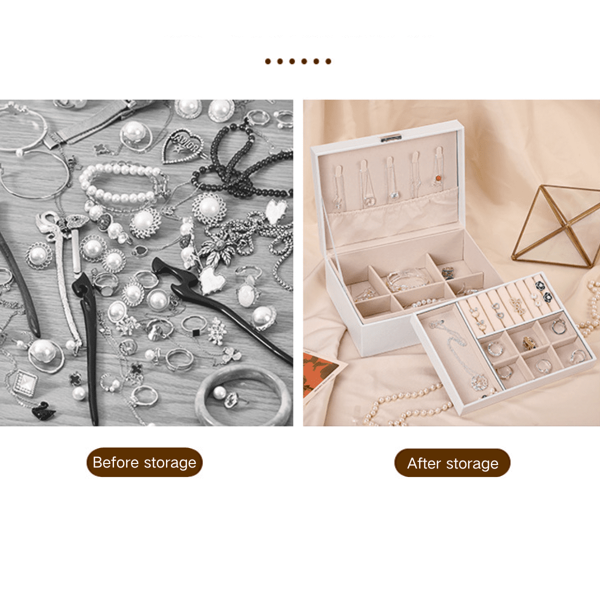 with Removable Design, Exquisite Case for Travel , PU Leather Organizer, Lockable Earrings Ring Necklace Storage, Bir... - Image 4
