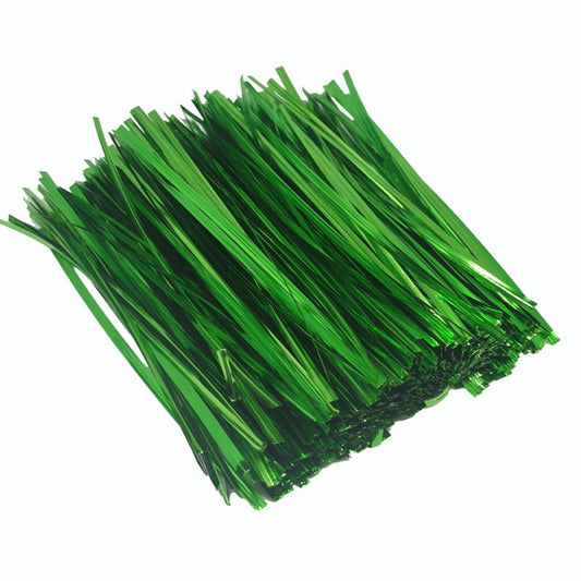 800 Pack Precut Small Short Green Garden Wire with Metal Core for Plants Cables Bags Bread Sealing