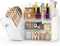 Makeup Organizer,Vanity Organizer with Makeup Brush Holder,Large Skincare Organizers with Drawers,Bathroom Countertop Organizer,Storage Lipstick,Perfume,Nail Polish,Beauty,Gifts for Woman