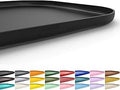 SMILOOL Silicone Pet Food Mat with Raised Edge for Food and Water Bowl, Dog Feeding Mats, Cat Food Trays for Floor Waterproof, Rubber Tray for Dogs and Cats, 19 x 12 x 0.7 Black