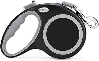 Retractable Dog Leash 26 FT, Heavy Duty Dog Leash for Dogs up to 110lbs, Strong Nylon Tape No Tangle, One-Handed Brake, Pause, Lock, Perfect for Medium Large Dogs (Black, 26 FT(66-110 LBS))