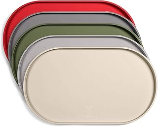 DogBuddy Dog Food Mat - Waterproof Dog Bowl Mat, Silicone Pet Mat for Food and Water Bowls, Nonslip Pet Feeding Mat with Edges, Dogs Food Mats for Floors, Puppy Supplies (Small, White Sand)