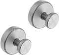 Suction Cup Hooks for Glass Window, Mirror, Wreaths - Shower Hooks for Inside Shower, No Drill Towel Hooks for Bathrooms, Bath Robe Coat Looafh Hook for Hanging - Silver(2 Pack)