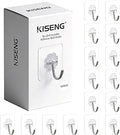 16 Pack Crystal Clear Adhesive Hooks for Hanging, Heavy Duty 22lb Sticky Hooks, Invisible Clear Wall Hooks No Drill No Damage, Waterproof Shower Hooks for Bathroom Kitchen Towel Keys