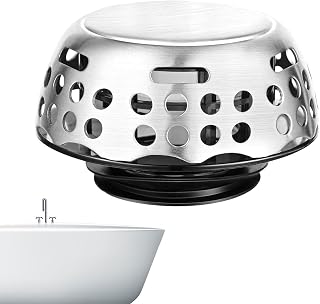 Tub Drain Stopper, Shower Drains Cover, 2.9x1.64 Inch Device with Plug Use, Hair Catcher Aid, Filter Prep with Easy Handling, Home Accessories for Bathroom Washbasin Indoor Outdoor Travel Daily