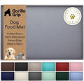 GORILLA GRIP 100% Waterproof Raised Edge BPA Free Silicone Pet Feeding Mat, Dog Cat Food Mats Contain Spills Protects Floors, Placemats for Cats and Dogs Water Bowl, 18.5x11.5, Gray