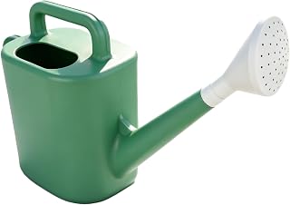 2 Gallon Plastic Watering Can with Long Spout, Removable Nozzle, Non-Slip Handle, Green, for Indoor and Outdoor Garden Plants