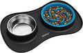 YINEYA 3 in 1 Slow Feeder Dog Bowls & Stainless Steel Food and Water Bowl with Non-Spill Dog Bowl Mat, Anti-Choking Puppy Bowls, Floor Safe & Easy Clean for Large Medium Small Dogs Cats