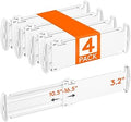 Lifewit Drawer Dividers for Clothes, 3.2" High 10.5"-16.5" Expandable Dresser Drawer Organizers, Adjustable White Plastic Separators for Kitchen, Cabinet, Nursery, Socks & Underwear Storage, 4 Pack