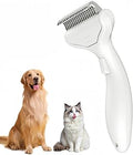Undercoat Rake for Dogs & Cats, 3-in-1 Skin-Friendly Grooming Tool with One-Click Self-Clean Button, Deshedding Brush for Long haired Pets, Dematting Comb Removes Matted Fur & Loose Hair