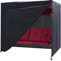 Outdoor Swing Cover 3 Triple Seater Hammock Cover Garden Swing Cover Garden Hammock Glider Chair Cover Patio Furniture Cover UV Resistant Swing Canopy Cover All Weather Protection(87*49*67inch)Black
