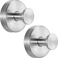 Suction Cup Hooks for Shower No-Drill Bathroom Hooks for Towels, Robes, Loofah Mountable on Bathroom Walls, Kitchen, Glass, Mirrors, Tile and Smooth,Non-Porous Surfaces (2, Brushed Nickel)