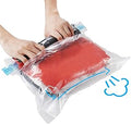 10Pack Travel Space Saver Bags (4 x S, 3 x L, 3 xL), Reusable KFYM Vacuum Travel Storage Bag, Saves 75% of Storage Space, Roll-Up Compression, No Need For Vacuum Machine Or Pump