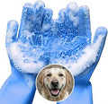 Cat and Dog Shampoo Gloves with 3000 Soft Bristles – 2-in-1 Dog Bath Gloves 11.6", Durable Silicone, Saves Shampoo | Massage, Grooming & Clean Wet or Dry – Made for Every Breed and Coat Style (Blue)