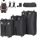 3 Pack Vacuum Bags for Travel with Pump, 3-Size Set Reusable Vacuum Compression Bags for Luggage, Space Saver IP67 Waterproof Vacuum Packing Cubes for Suitcase&Backpack, Black