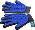 Pet Grooming Gloves – Efficient Dog & Cat Grooming Gloves 2-in-1 Deshedding Glove & Massage Mitt for Bathing, Washing & Shedding, Safe for Short/Long Hair – 2pcs (Blue)