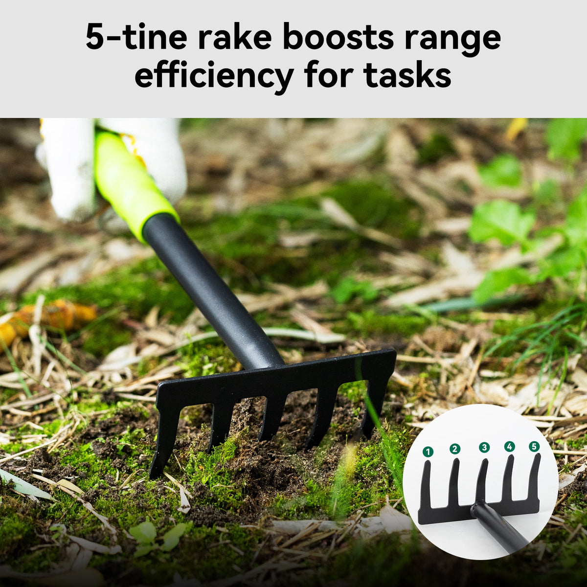 Set 3 Piece Heavy Duty Gardening Hand Kit with Hand Trowel,Hoe and Rake, Delicate Gift for Planting and Maintaining G... - Image 4