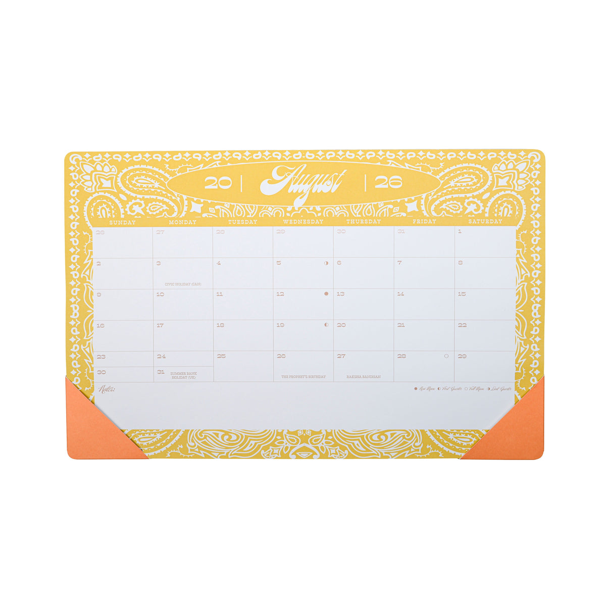 15 Month Desk Blot 17" x 11" Bandanna Calendar July 2026 - Sept 2027 - Image 3