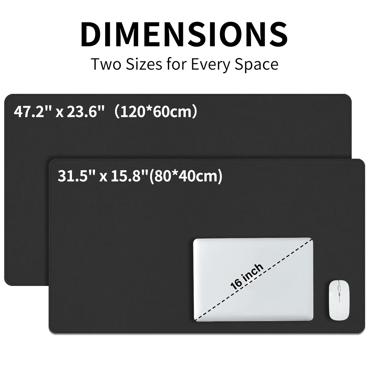 Protector, 32x16" PU Mouse , Large Waterproof Office Mat, Non-Slip Blotter with Strap, Writing for Office and Home (B... - Image 6