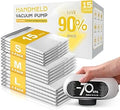 15 Pack Travel Vacuum Bags with Electric Pump, 70KPa Vacuum Storage Bags for Clothing, Reusable Space Saver Bags for Suitcase, Travel & Home Storage, Alpine White