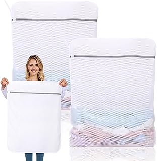 Dntorx 2 Pack XX-Large Mesh Laundry Bags for Delicates, 24 x 32 Inches Reusable Laundry Bag Durable Wash Bags for Washing Machine for College, Family, Travel, Storage