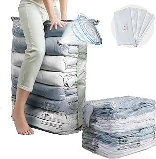 TAILI Vacuum Storage Bags 4 Pack, Jumbo Cube (31x40x15 Inch), Extra Large Vacuum Seal Bags for Clothing, Comforters, Blankets, Pillow, Bedding, Sweater, Closet Organizers, Space Saving, Cream