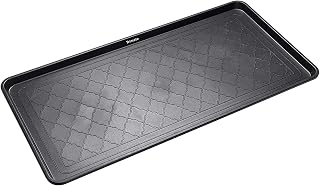 Extra Large All-Weather Boot Tray 40x20 in, Waterproof Shoe Mat with 1.25 in Raised Edge, Recycled Polypropylene Floor Protector for Entryway and Mudroom, Black