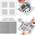 50pcs Floor Drain Sticker, Disposable Shower Drain Hair Catcher, Disposable Floor Drain Sticker,Disposable Drain Covers Easy Install (50 pcs)