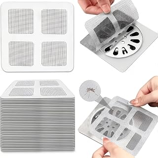 50pcs Floor Drain Sticker, Disposable Shower Drain Hair Catcher, Disposable Floor Drain Sticker,Disposable Drain Covers Easy Install (50 pcs)