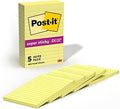 Post-it Super Sticky Lined Notes, 5 Sticky Note Pads, 4 x 6 in., School Supplies for Students, Ideal for Textbooks, Notebooks, Walls and Vertical Surfaces, Canary Yellow