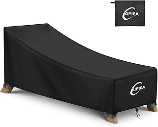 Kipiea Waterproof Patio Lounge Chair Covers for Outdoor Furniture, Heavy Duty Outdoor Chaise Lounge Cover with Anti UV and No Tears, No Fading (80"D x 28"W x 30"H)
