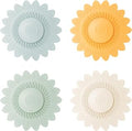 4PCS 5 Inch Touch-Free Press Silicone Hair Catcher for Shower Drain Cover Shower Plug for Kitchen & Bathroo