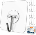 GLUIT Adhesive Wall Hooks for Hanging Heavy Duty 22 lbs Hooks for Walls No Drill, Towel Sticky Clear Hook, Waterproof, Home, Bathroom, Kitchen, Office, and Outdoor 12 Pack