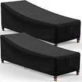 Mrrihand Chaise Lounge Cover, Patio Furniture Covers, Patio Lounge Chair Cover Waterproof and UV Resistant, Heavy Duty Outdoor Furniture Covers with Air Vent 2 Pack - 76L x 32W x 32H inch