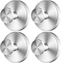 2026 Upgraded Drill-Free Suction Cup Hooks, Stainless Steel Suction Cup Hooks for Shower, Mirror, Wall, Bathroom, Glass, Hanging Towels - 4 Pack, Brushed Silver