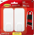 Command 10 lb XL Heavyweight Hook, 2 Wall Hooks and 6 Strips, Damage-Free Hanging with Adhesive, Heavy Duty Hanging Great for Organization and Storage