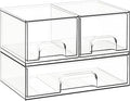 Criusia Stackable Storage Drawers, 3 Pack Clear Acrylic Makeup & Bathroom Organizer, Versatile Storage Bins for Vanity, Under Sink, Kitchen Cabinets & Pantry