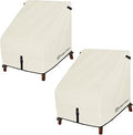Porch Shield Patio Chair Covers - Waterproof Outdoor Lounge Deep Seat Lawn Chair Cover 2 Pack - 30W x 33D x 34H inch, Beige