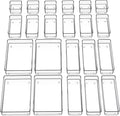 SMARTAKE 22-Piece Drawer Organizer with Non-Slip Silicone Pads, 4-Size Clear Desk Drawer Organizer Trays Storage Tray for Makeup, Jewelries, Utensils in Bedroom Dresser, Office and Kitchen, Clear